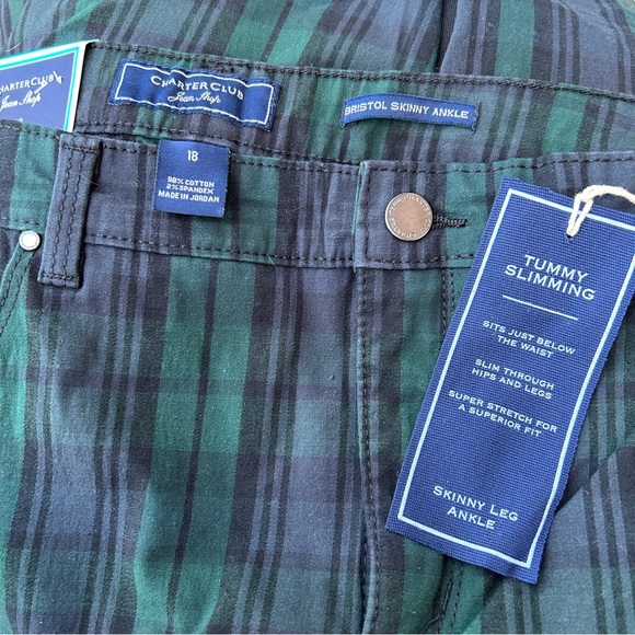 Charter Club Skinny Plaid Ankle Pants 18 NWT - Picture 4 of 5